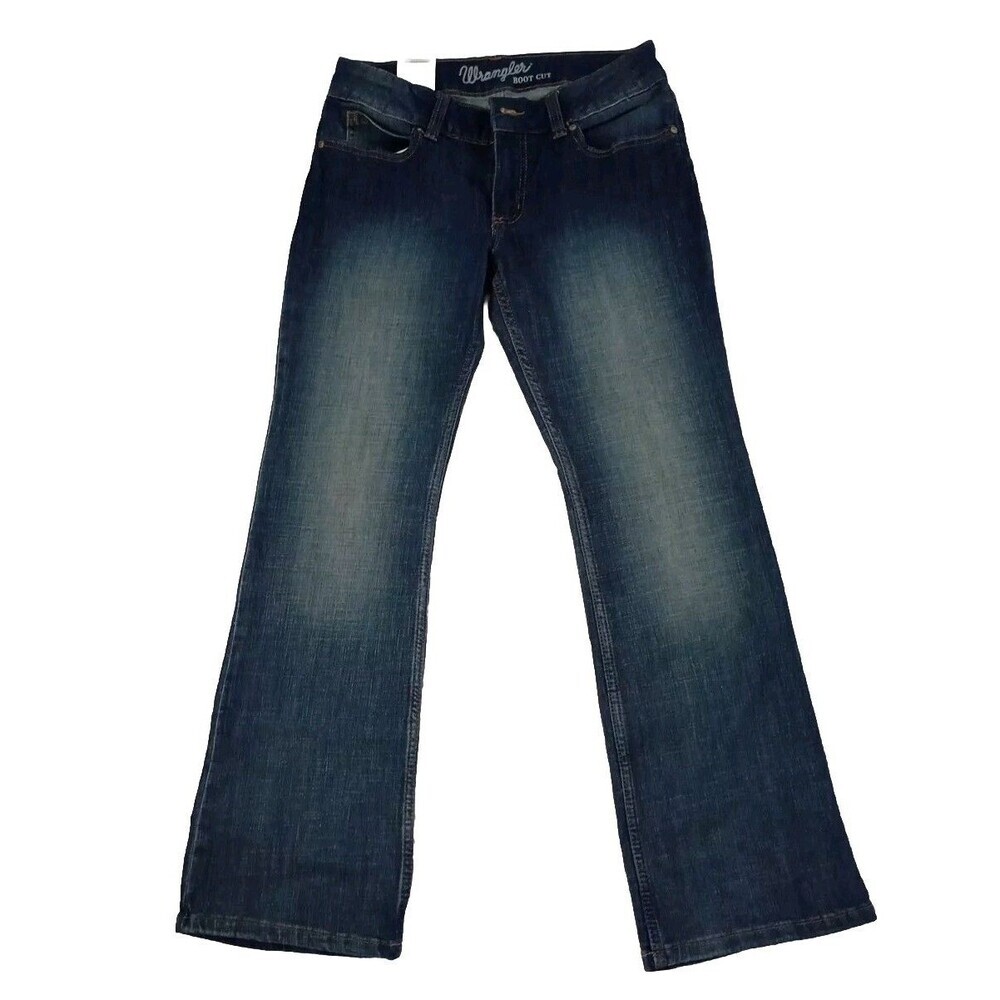 Wrangler Denim Jeans Women's 7X30 Blue Boot Cut Western Workwear Rodeo Stretch